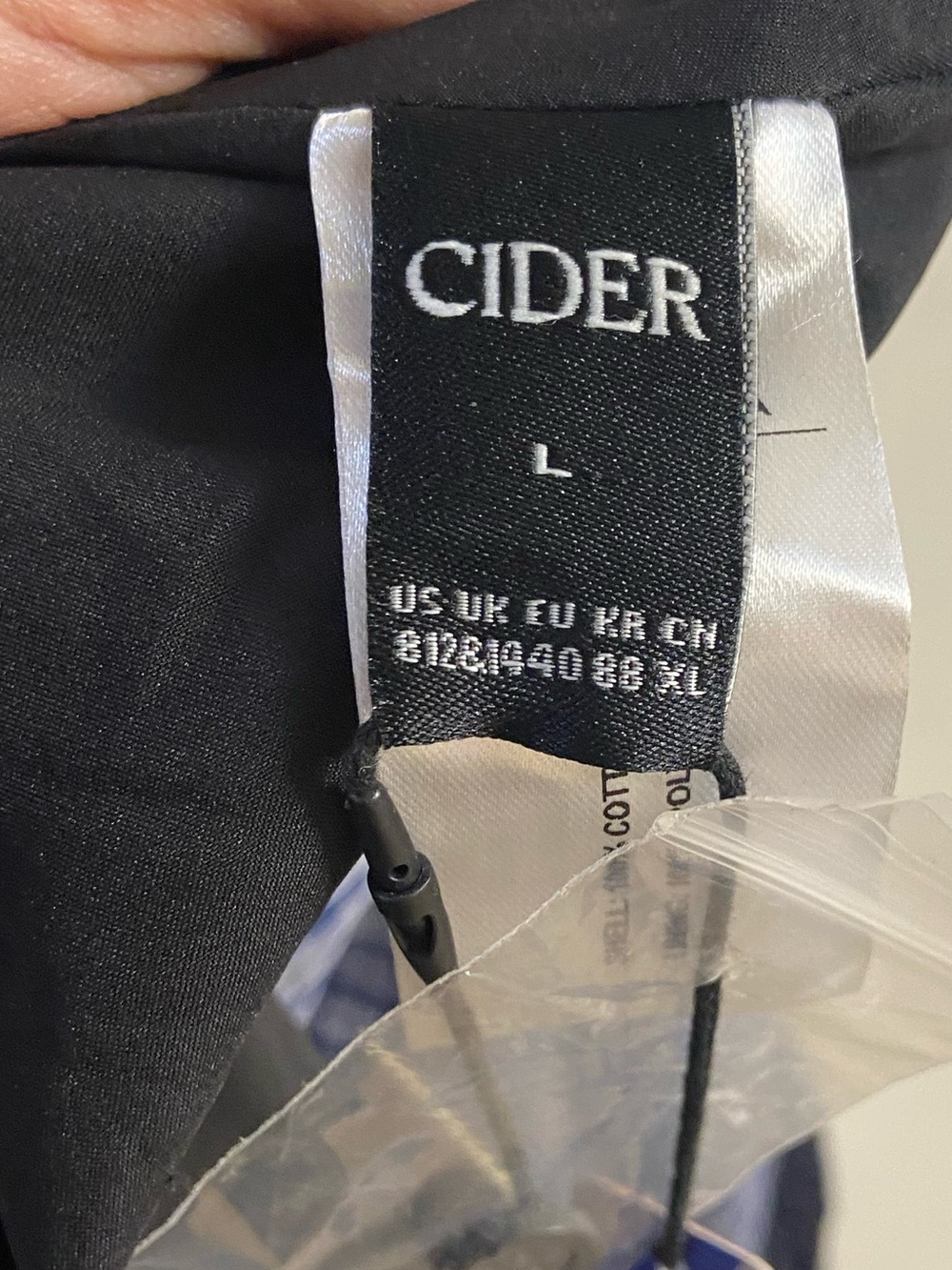 Cider Navy Checked Puff-Sleeve Midi Dress Large NWT - Picture 9 of 10
